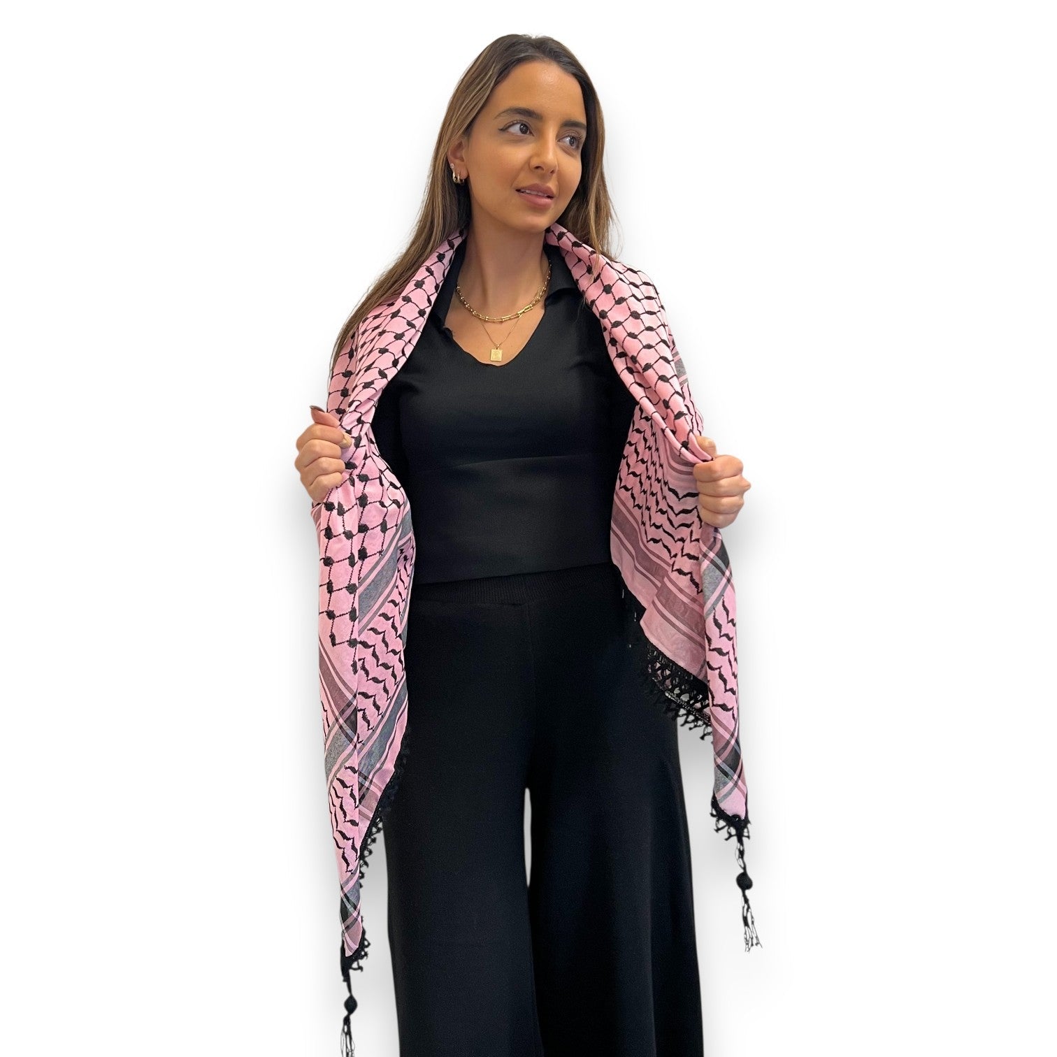 Echoes Kufiya – Flamingo Pink