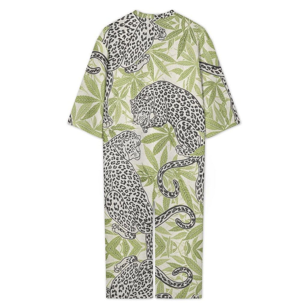 Leopard 3/4 Sleeve Jumpsuit