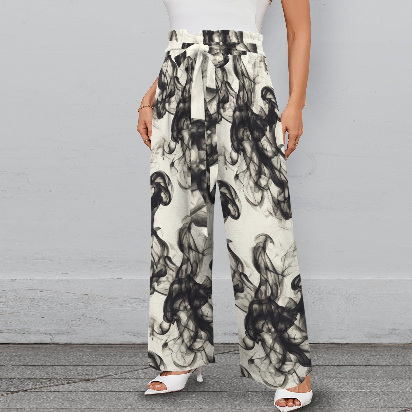 Smokey Strappy Wide Leg Pants with Pockets