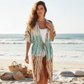 Tie Dye Lapis Ombre Kimono - Mint & Brown